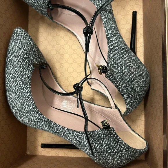 GUCCI TWEED BUSNESS BOSS  PUMP - Picture 5 of 6